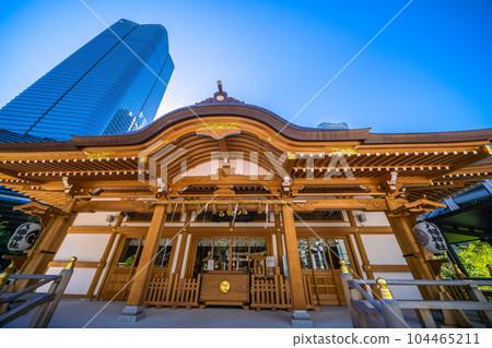 The cityscape of Tokyo in Japan, overlooking Azabudai Hills, Hachiman Shrine, etc. The cityscape of Tokyo in Japan, overlooking Azabudai Hills, Hachiman Shrine, etc. 104465211