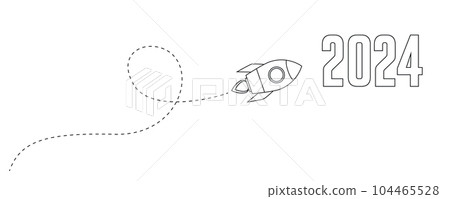 rocket launch flight to the next year 2024 104465528