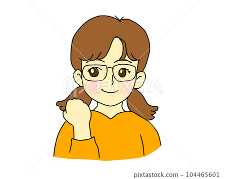 A girl wearing glasses who is motivated and works hard 104465601