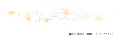 Golden glitter wave abstract illustration. Golden stars dust trail sparkling particles isolated on transparent background. Magic concept. PNG. Golden glitter wave abstract illustration. Golden stars dust trail sparkling particles isolated on transparent background. Magic concept. PNG. 104466542