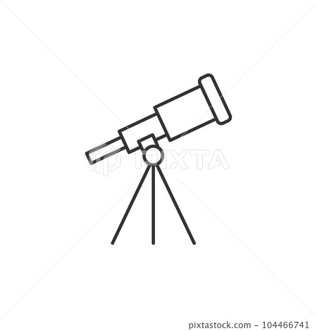 Telescope icon in flat style. Cosmos discover vector illustration on isolated background. Astronomy sign business concept. 104466741
