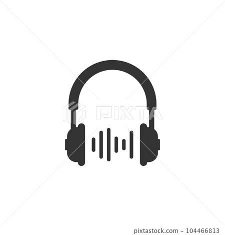 Headphone icon in flat style. Earphone vector illustration on isolated background. Listen music sign business concept. Headphone icon in flat style. Earphone vector illustration on isolated background. Listen music sign business concept. 104466813