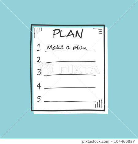 Hand drawn memo paper sheet icon in flat style. Sticky note vector illustration on isolated background.  To do list sign business concept. 104466887