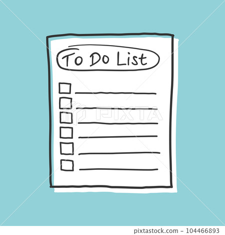 Hand drawn memo paper sheet icon in flat style. Sticky note vector illustration on isolated background.  To do list sign business concept. 104466893