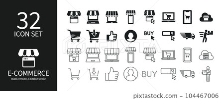 Icon set related to e-commerce 104467006