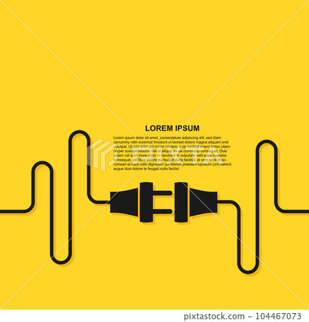 Electric socket with a plug icon in flat style. Connection symbol vector illustration on isolated background. 404 error sign business concept. 104467073