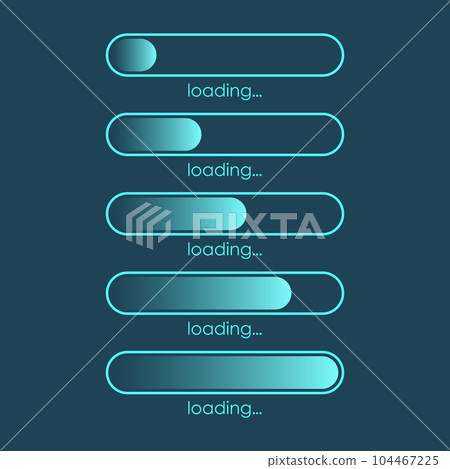 Loading bar icon in flat style. Progress indicator vector illustration on isolated background. Download button sign business concept. 104467225