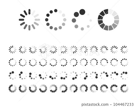 Loading bar icon in flat style. Progress indicator vector illustration on isolated background. Download button sign business concept. 104467233