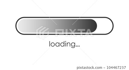 Loading bar icon in flat style. Progress indicator vector illustration on isolated background. Download button sign business concept. Loading bar icon in flat style. Progress indicator vector illustration on isolated background. Download button sign business concept. 104467237