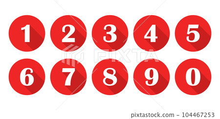 Numbers font icon in flat style. Typography vector illustration on isolated background. Numeral typographic sign business concept. 104467253
