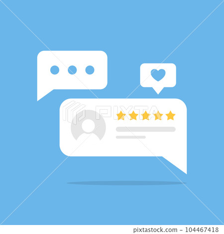 User reviews and feedback icon in flat style. Product rating vector illustration on isolated background. Review feedback sign business concept. User reviews and feedback icon in flat style. Product rating vector illustration on isolated background. Review feedback sign business concept. 104467418