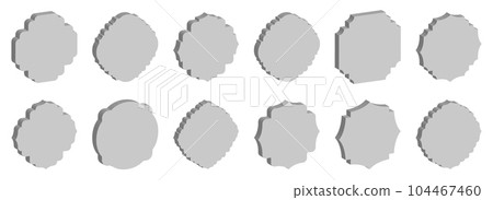 Set of 3D vintage frames and labels vector illustration isolated on white Set of 3D vintage frames and labels vector illustration isolated on white 104467460