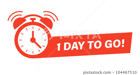 Last day icon in flat style. Promo label with alarm clock vector illustration on isolated background. Sale promotion 1 day to go sign business concept. Last day icon in flat style. Promo label with alarm clock vector illustration on isolated background. Sale promotion 1 day to go sign business concept. 104467510