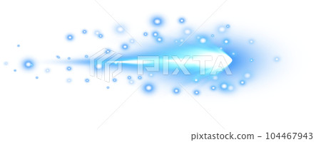 Blue horizontal lens flares. Laser beams, horizontal light rays. Beautiful light flares. Glowing streaks on transparent background. Png. 104467943