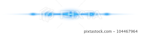 Blue horizontal lens flares. Laser beams, horizontal light rays. Beautiful light flares. Glowing streaks on transparent background. Png. 104467964