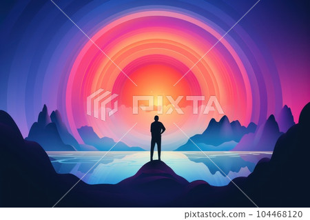 Beautiful landscape gradient color of earth background. 104468120