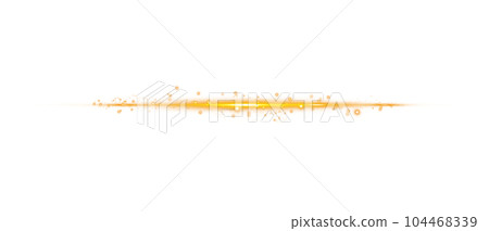 Yellow horizontal lens flares. Laser beams, horizontal light rays. Beautiful light flares. Glowing streaks on transparent background. Png. 104468339