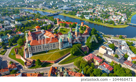 Beautiful view of the city of Krakow, Poland 104468471