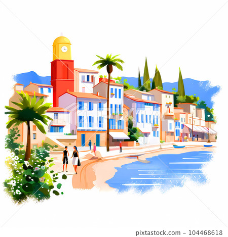 Beautiful view of the small town of Saint-Tropez, France Beautiful view of the small town of Saint-Tropez, France 104468618