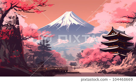 Illustration of beautiful view of the city of Tokyo, Japan Illustration of beautiful view of the city of Tokyo, Japan 104468669