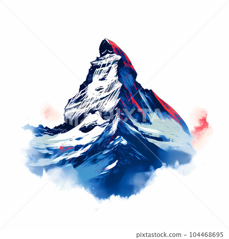 Illustration of beautiful view of Matterhorn, Switzerland Illustration of beautiful view of Matterhorn, Switzerland 104468695