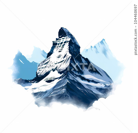 Illustration of beautiful view of Matterhorn, Switzerland Illustration of beautiful view of Matterhorn, Switzerland 104468697
