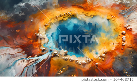 Illustration of Yellowstone National Park, USA 104468715