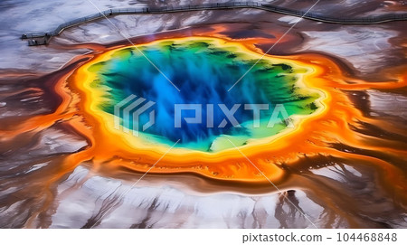 Illustration of Yellowstone National Park, USA 104468848