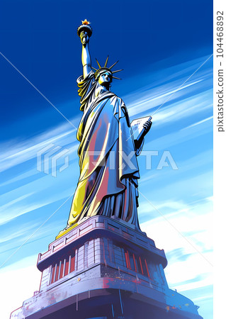 Illustration of the Statue of Liberty in New York, USA 104468892