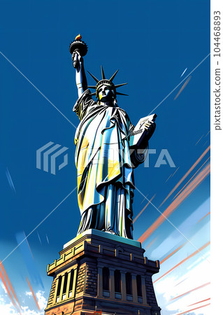 Illustration of the Statue of Liberty in New York, USA 104468893