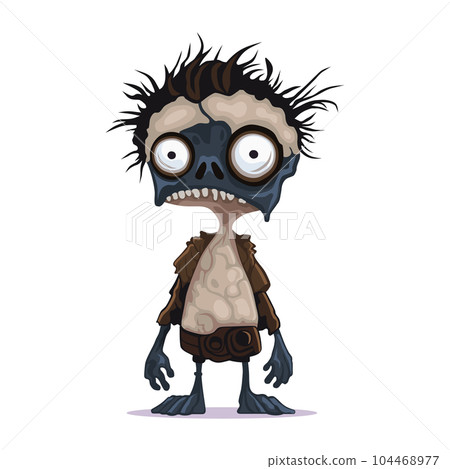 Cute Funny Zombie. Cartoon Style on White Background. Vector 104468977