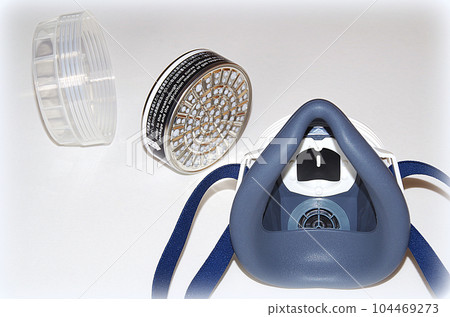 A gas mask with a special canister (illustration style) A gas mask with a special canister (illustration style) 104469273