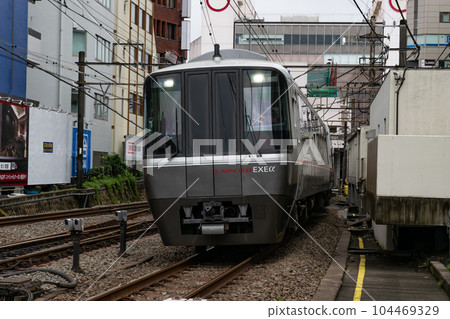 Odakyu Romancecar departing from Machida Station 104469329