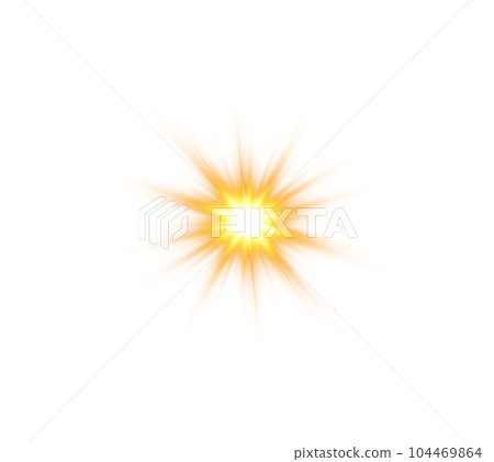 Golden star and sparks isolated on transparent background. Flares and sunbursts. Glowing light effects. PNG. Golden star and sparks isolated on transparent background. Flares and sunbursts. Glowing light effects. PNG. 104469864