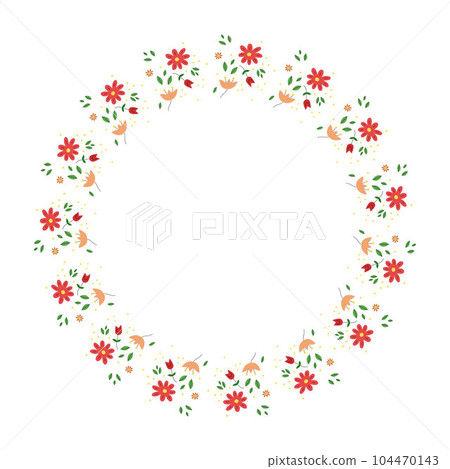 Circle floral pattern for decorations. Perfect for wedding and engagement party. 104470143