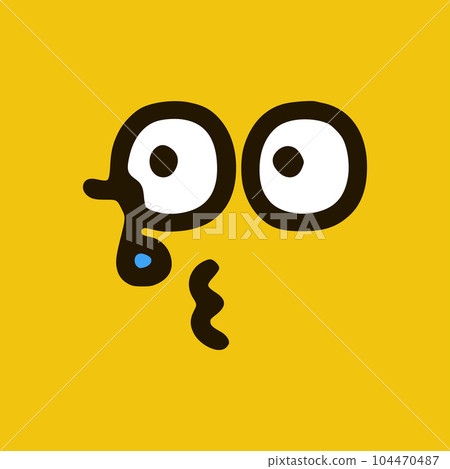 Music lover emoticon in doodle style. Cartoon face expressions isolated on yellow background Music lover emoticon in doodle style. Cartoon face expressions isolated on yellow background 104470487