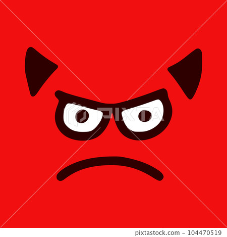 Damn emoticon in doodle style. Cartoon face expressions isolated on red background Damn emoticon in doodle style. Cartoon face expressions isolated on red background 104470519