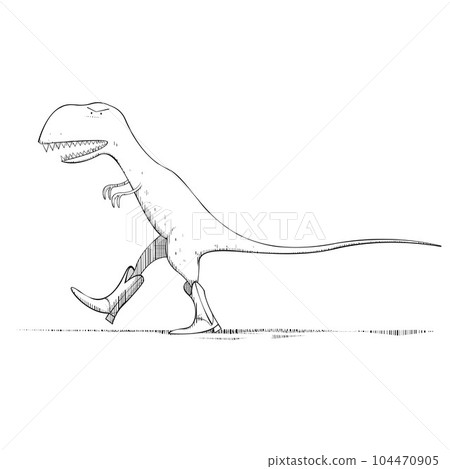A carnivorous dinosaur in fetching cowboy boots 104470905