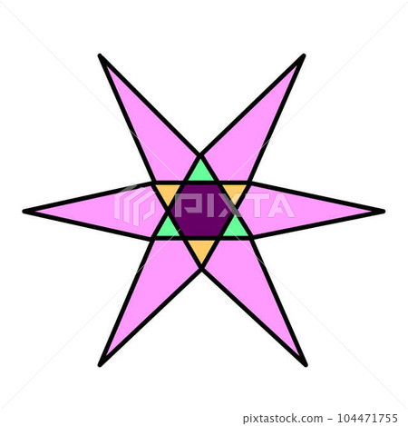 六角星形插畫紫色 六角星形插畫紫色 104471755