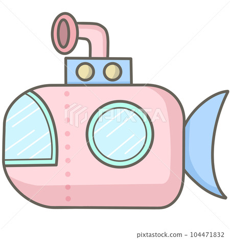 Cute pink pastel submarine 104471832