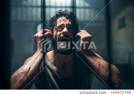 Man in prison (AI generated) Man in prison (AI generated) 104472746