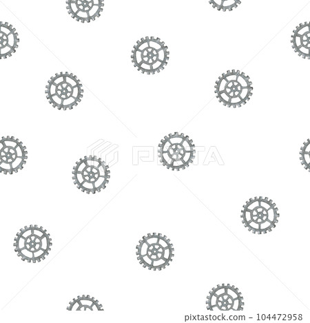 Hand-Drawn Steampunk Gear Transmission Element Seamless Pattern on White Background. Digital Paper with Metal Gear Illustration Drawn by Colored Pencil. Hand-Drawn Steampunk Gear Transmission Element Seamless Pattern on White Background. Digital Paper with Metal Gear Illustration Drawn by Colored Pencil. 104472958