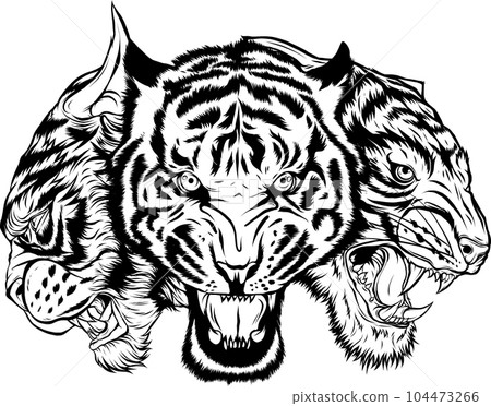 outline of Tiger head vector illustration design outline of Tiger head vector illustration design 104473266
