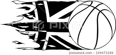 basket ball in black and white outline 104473289
