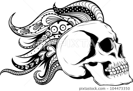 vector illustration of outline human skull design vector illustration of outline human skull design 104473350