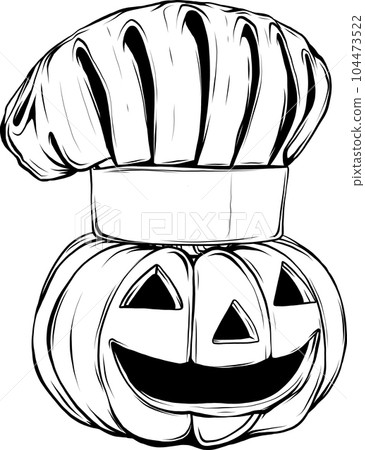 Halloween pumpkin. Vector illustration. Thin line art icon on white background. 104473522