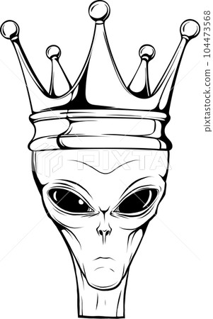 Vector outline alien head vector illustration design 104473568