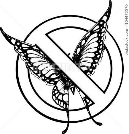 Butterfly Stencil Vector Illustration Stock Illustration