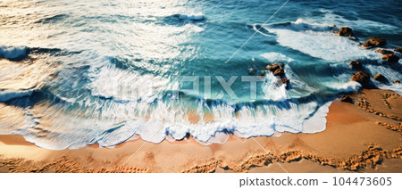 Waves on the beach as background. Beautiful natural summer background. Summer holidays concept Waves on the beach as background. Beautiful natural summer background. Summer holidays concept 104473605