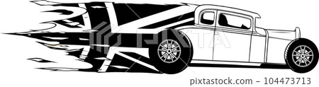 hot rod car icon. line style icon vector illustration. hot rod car icon. line style icon vector illustration. 104473713